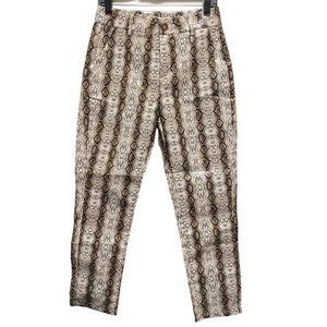 Ivivi Women's Small Snake Skin Skinny Glossy Trousers High Rise Pants